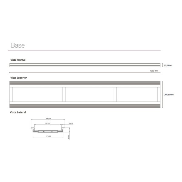 Encontraproduto.com.br - Ralo Linear Elleve Infinity Plus 2931 130cm com Tampa Oculta