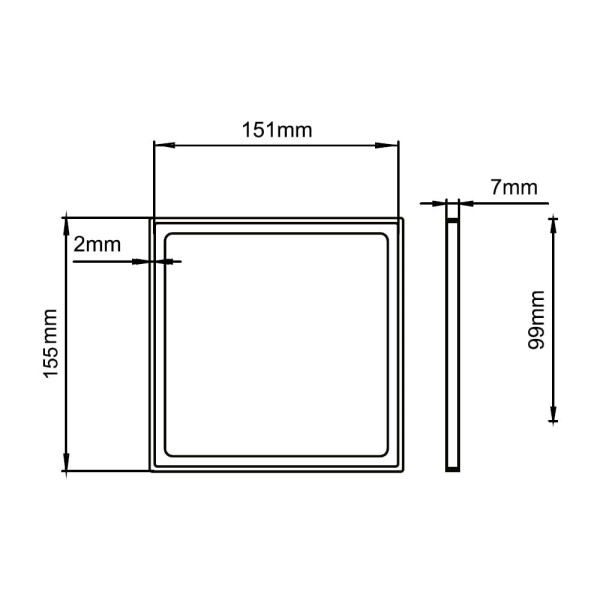 Encontraproduto.com.br - Porta Grelha Linear Elleve Quadrado 4188 15x15 Black Matte
