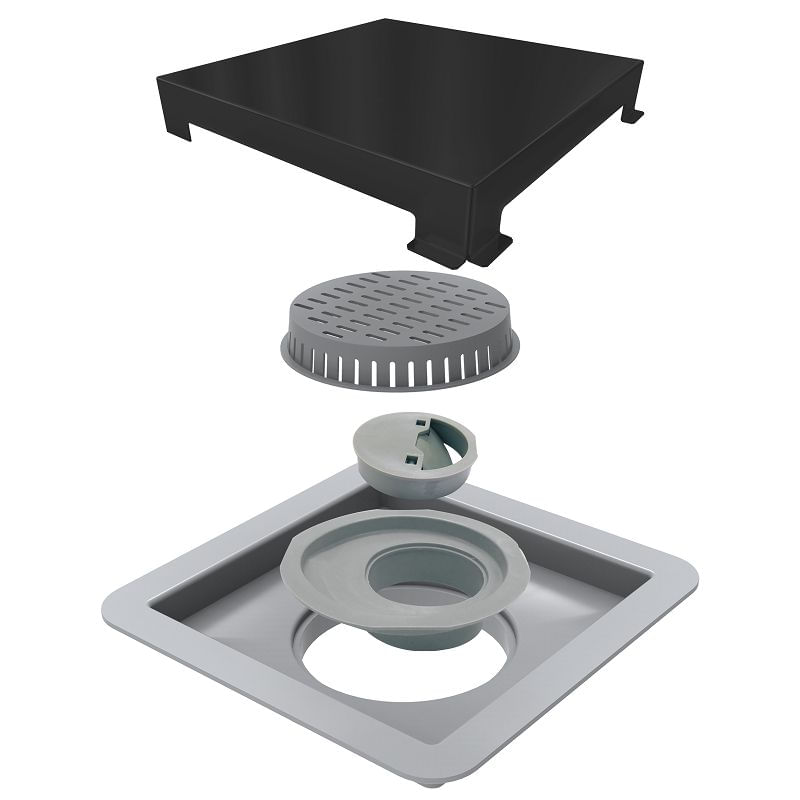 Encontraproduto.com.br - Ralo Linear Elleve Square 4243 15x15 com Tampa Black Matte
