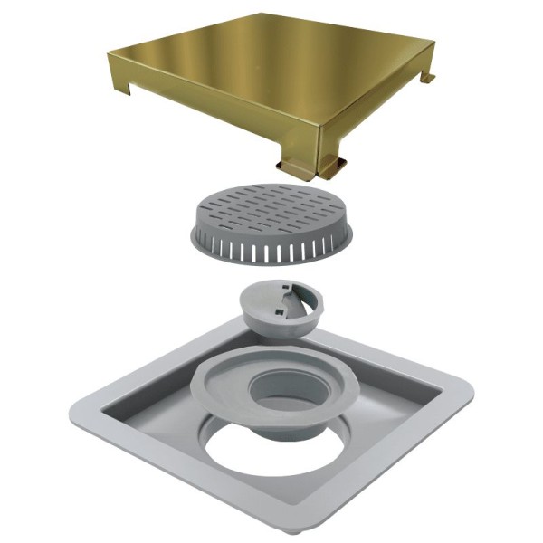 Encontraproduto.com.br - Ralo Linear Elleve Square 4244 15x15 com Tampa Gold