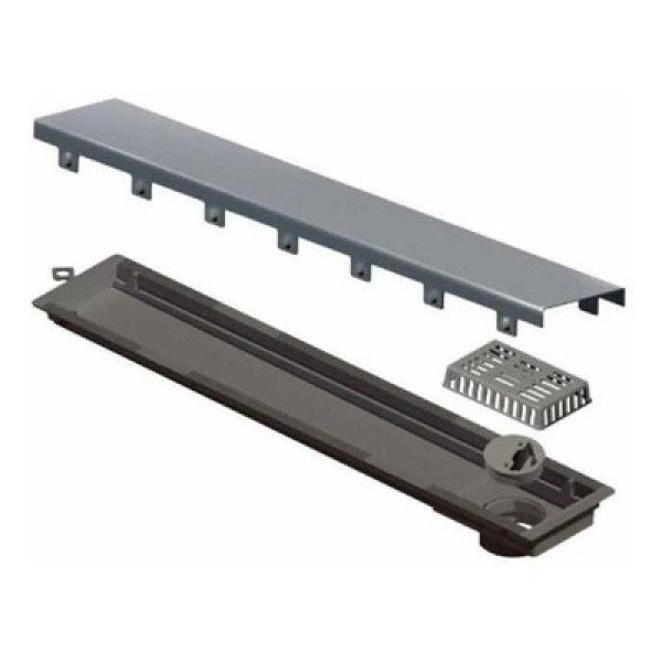 Ralo Linear Elleve Versatile 4252 50cm Saída na Extremidade com Tampa Inox