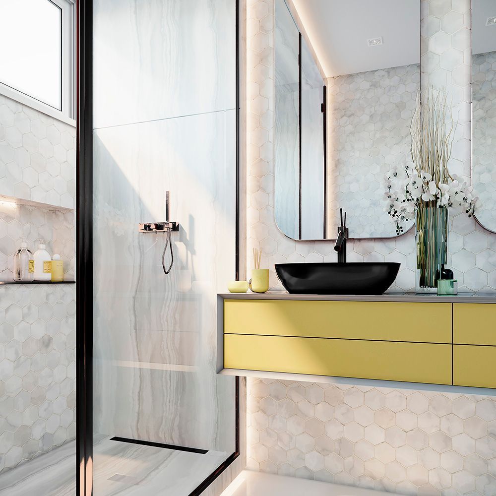Encontraproduto.com.br - Ralo Linear Elleve Versatile 4254 50cm Saída na Extremidade com Tampa Black Matte