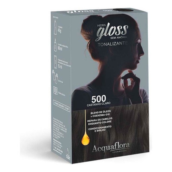 Tonalizante Acquaflora Hidra Gloss 500 Castanho Claro