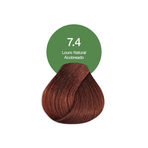 Encontraproduto.com.br - Coloracao Permanente Vegana 60g 7.4 Louro Natural Acobreado - Acquaflora