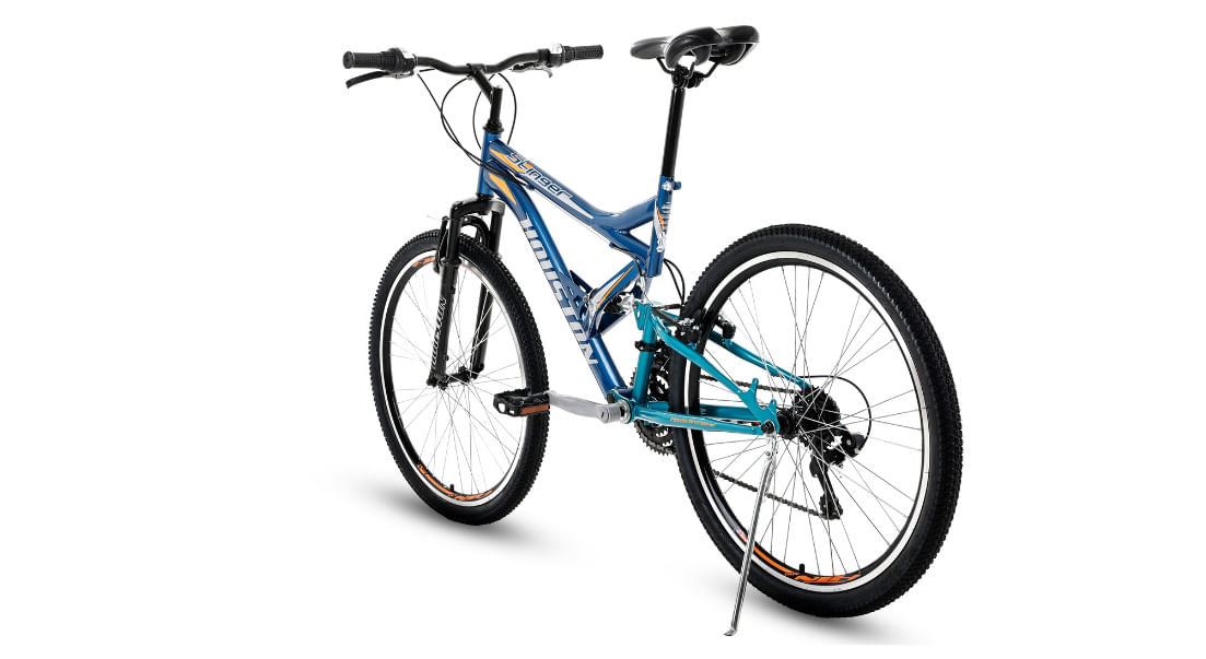 Bicicleta Houston Stinger Aro26 21 Marchas com Freio V-Brake - Azul Escuro/Verde Metálico