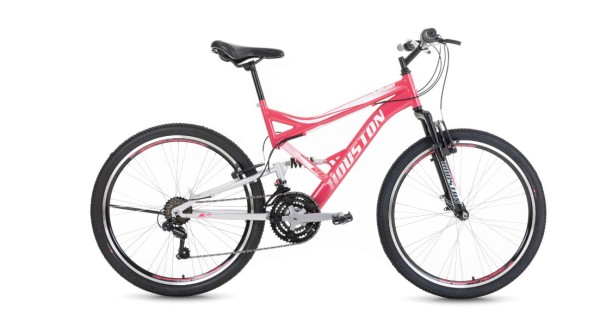 Encontraproduto.com.br - Bicicleta Houston Vivid Aro26 21 Marchas com Freio V.Brake - Rosa/Prata