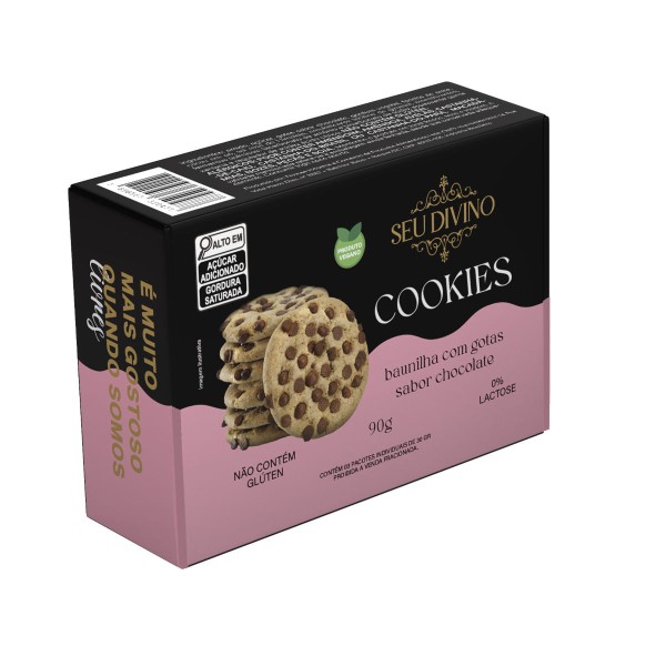 Encontraproduto.com.br - Cookies SEU DIVINO Baunilha com Gotas de Chocolate Zero Glúten e Lactose 90g