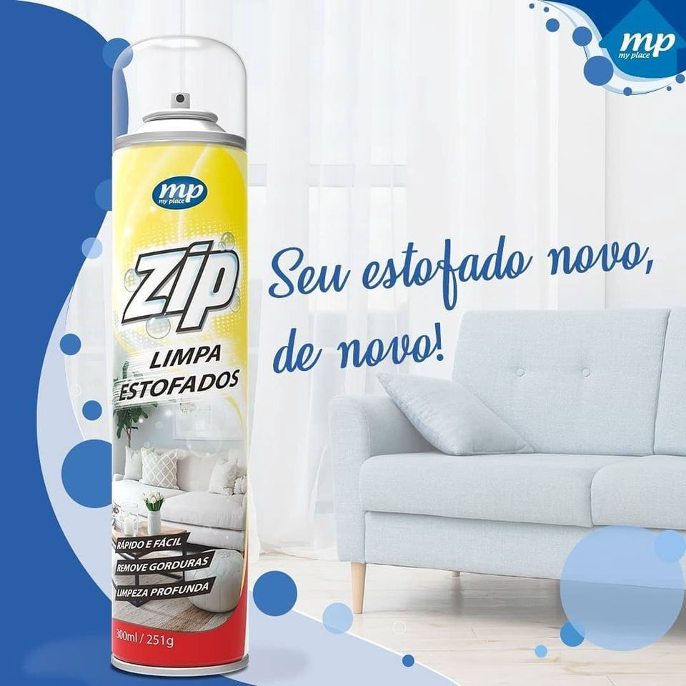 Encontraproduto.com.br - Limpa Estofado Spray Zip 300ML My Place Mundial Prime