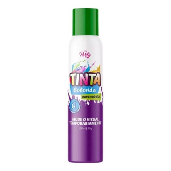 Tinta Spray Temporária My Party P/ Cabelo Verde Brasil 150ml
