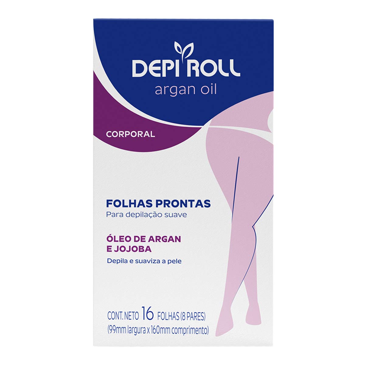 Encontraproduto.com.br - Folha Pronta Para Depilação Depi Roll Corporal Argan com 8 Folhas