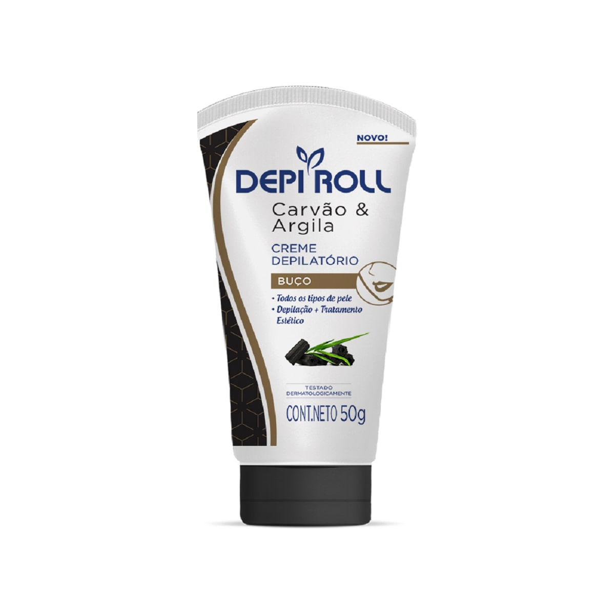 Encontraproduto.com.br - Creme Depilatório Depi-Roll Buço Carvão e Argila 50g