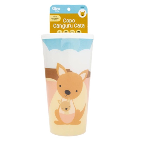 Encontraproduto.com.br - Copo Infantil Com Tampa Eco Canguru 400ml - Giro Baby