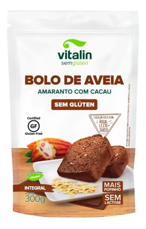 Mistura para Bolo Vitalin Integral Amaranto com Cacau 300g