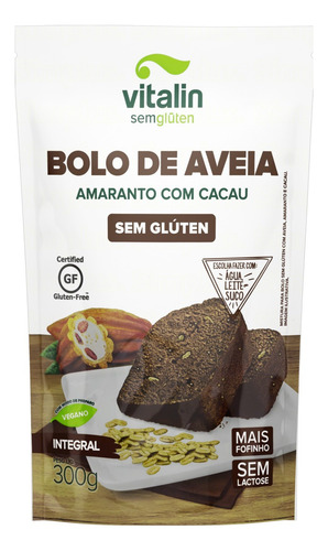 Encontraproduto.com.br - Mistura para Bolo Vitalin Integral Amaranto com Cacau 300g