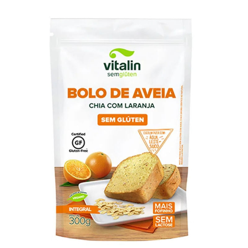 Encontraproduto.com.br - Bolo de Aveia Chia Com Laranja 300g Vitalin