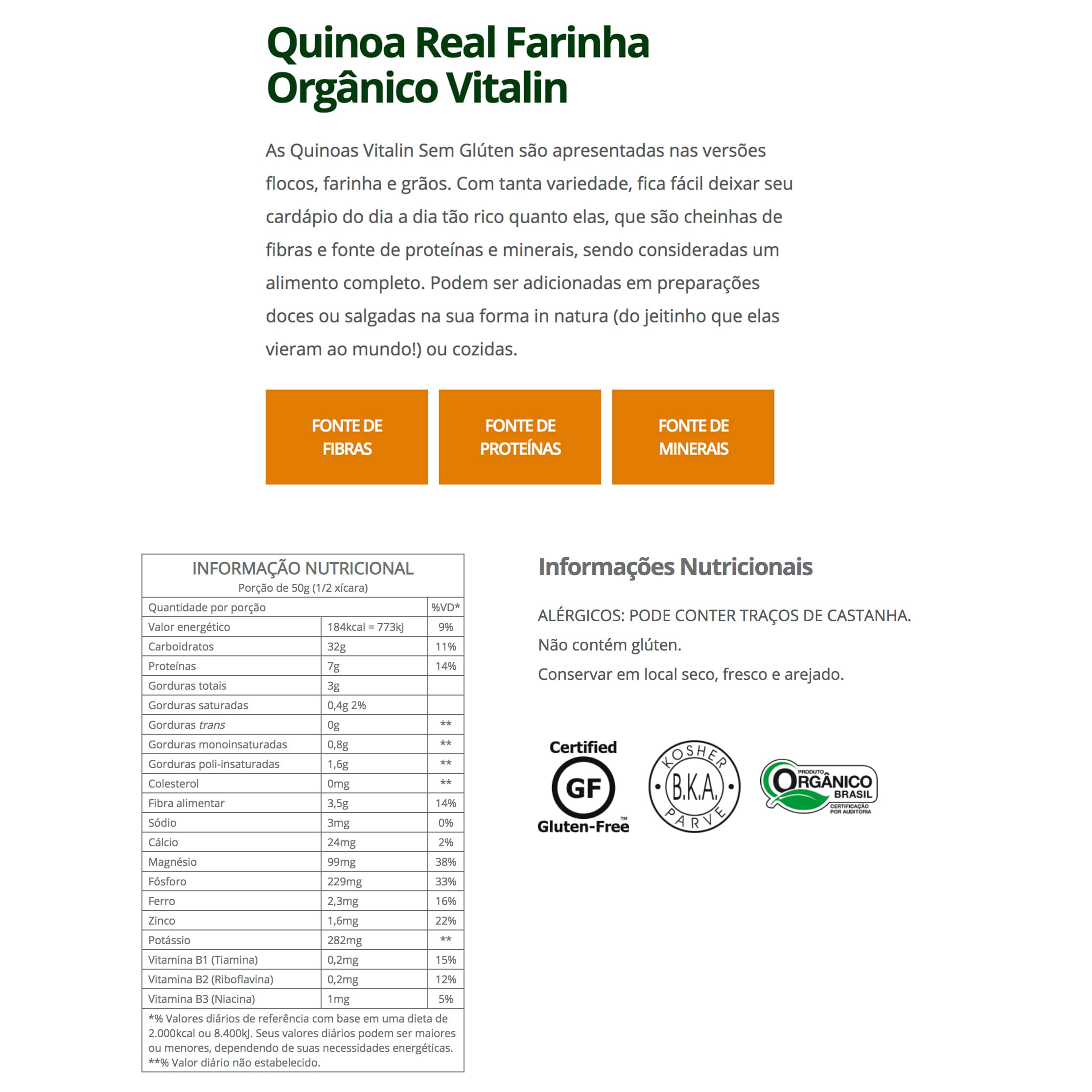Encontraproduto.com.br - Vitalin Farinha Quinoa S/Glúten 150g