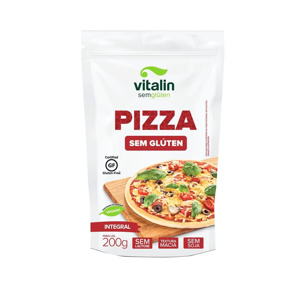Encontraproduto.com.br - Mistura Vitalin p/ Massa de Pizza Integral s/ Glúten Zero Lactose Sachê200g