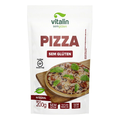 Encontraproduto.com.br - Mistura Vitalin p/ Massa de Pizza Integral s/ Glúten Zero Lactose Sachê200g