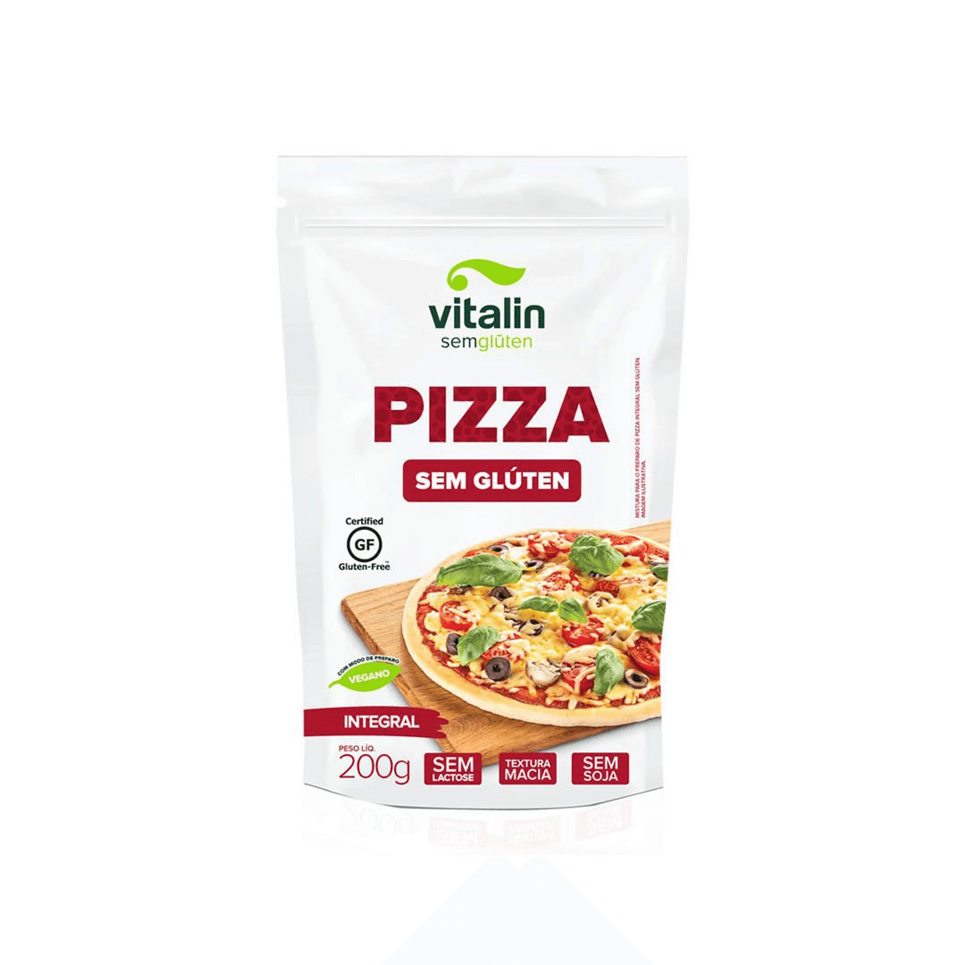 Encontraproduto.com.br - Mistura Vitalin p/ Massa de Pizza Integral s/ Glúten Zero Lactose Sachê200g
