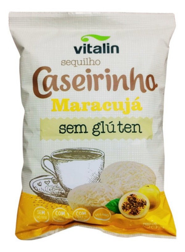 Biscoito Amanteigado Sem Glúten e Lactose Caseirinho Maracujá 100g Vitalin
