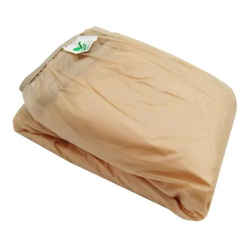 Encontraproduto.com.br - Capa Protetora Imperméavel Senior Care Bege Solteiro Com Elástico 1 Unidade