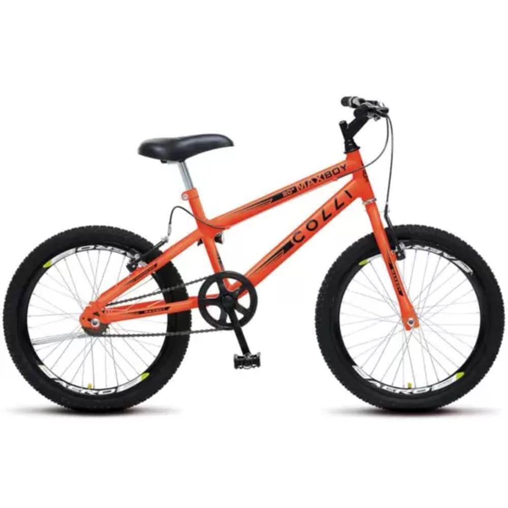 Encontraproduto.com.br - Bicicleta Colli Max Boy Aro 20 com Freio V-Brake e Guidão Down Hill - Laranja Neon