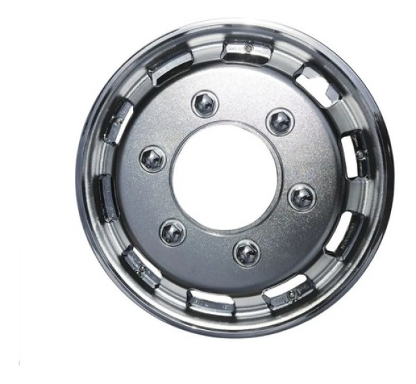 Encontraproduto.com.br - Calota Cromada Aro 16 sem Miolo Universal Para Vans Fixação Por Presilhas