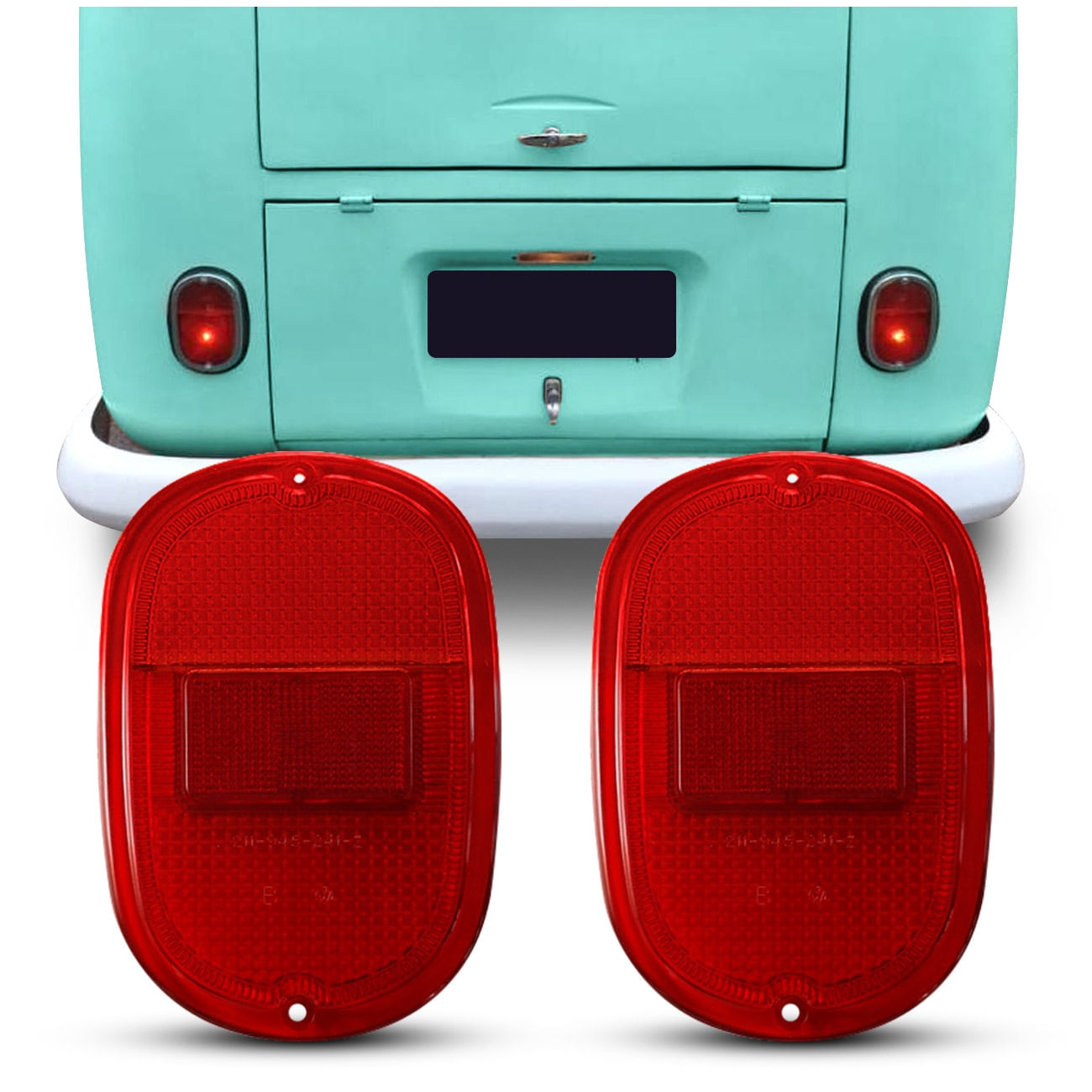 Lente Lanterna Traseira Kombi 1963 a 1975 Modelo Corujinha