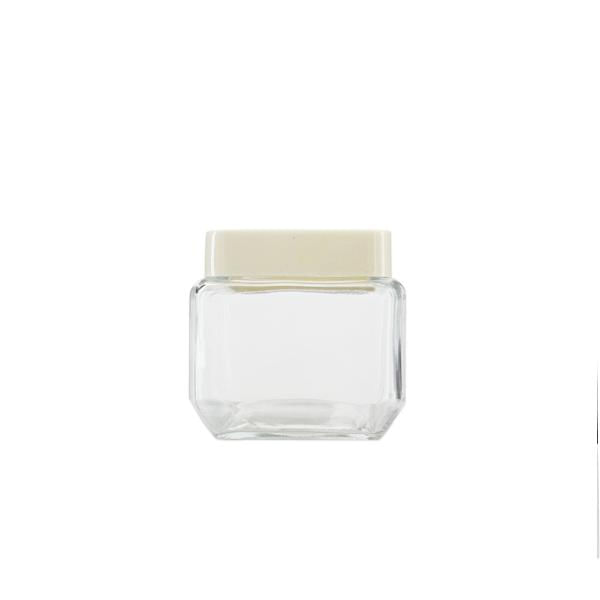 Pote quadrado de vidro com tampa em plástico Casambiente Square 11cm