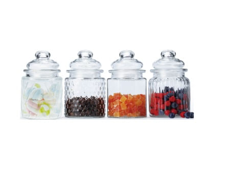Encontraproduto.com.br - Jogo com 4 Potes para Mantimento Casa Ambiente - 300 ml