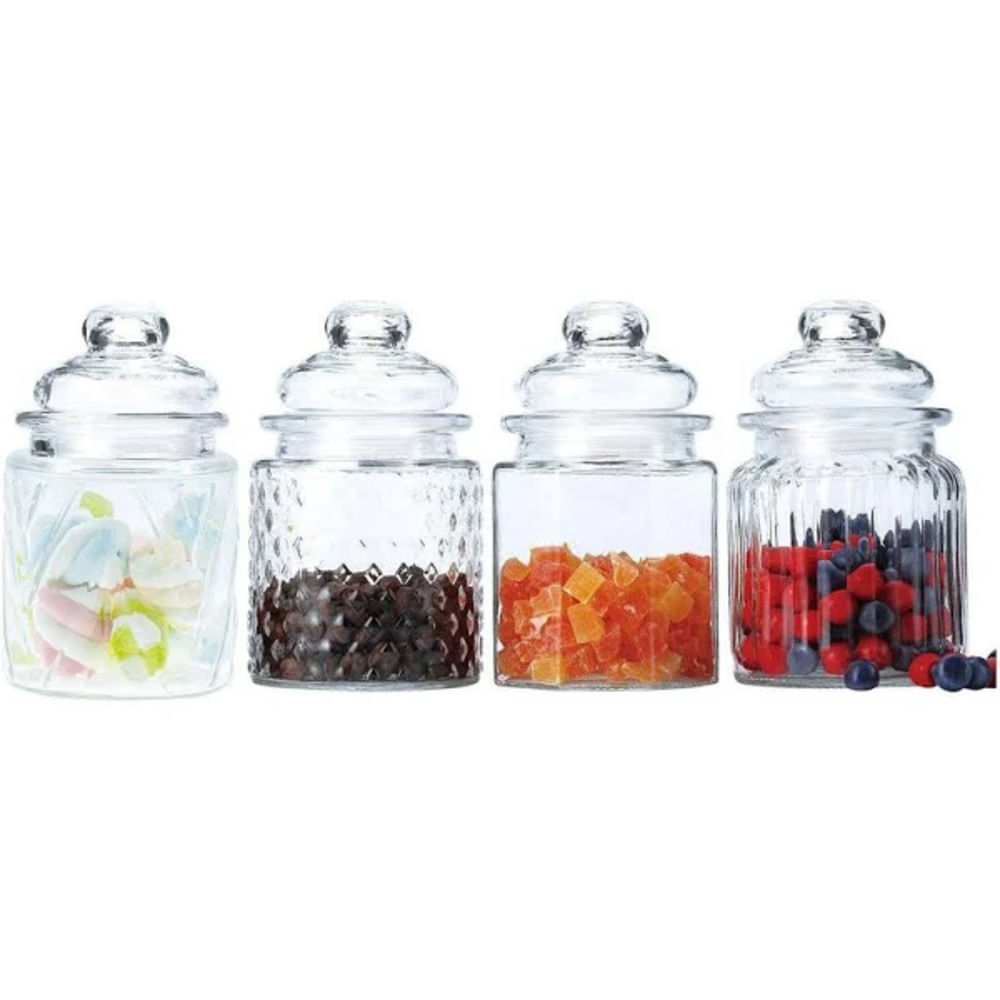 Encontraproduto.com.br - Jogo com 4 Potes para Mantimento Casa Ambiente - 300 ml
