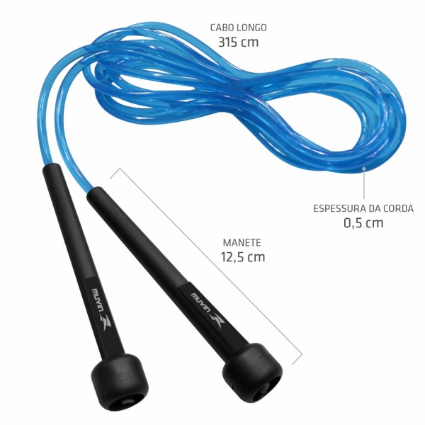 Encontraproduto.com.br - Corda de Pular Muvin Basics em PVC Tamanho Ajustável - Saltos Velocidade Exercícios