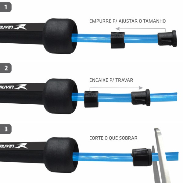 Encontraproduto.com.br - Corda de Pular Muvin Basics em PVC Tamanho Ajustável - Saltos Velocidade Exercícios