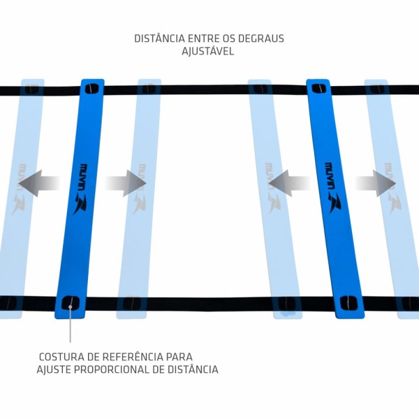 Encontraproduto.com.br - Escada de Agilidade Muvin Basics EVA - Escada de Velocidade 5,5 m com 10 Degraus em EVA