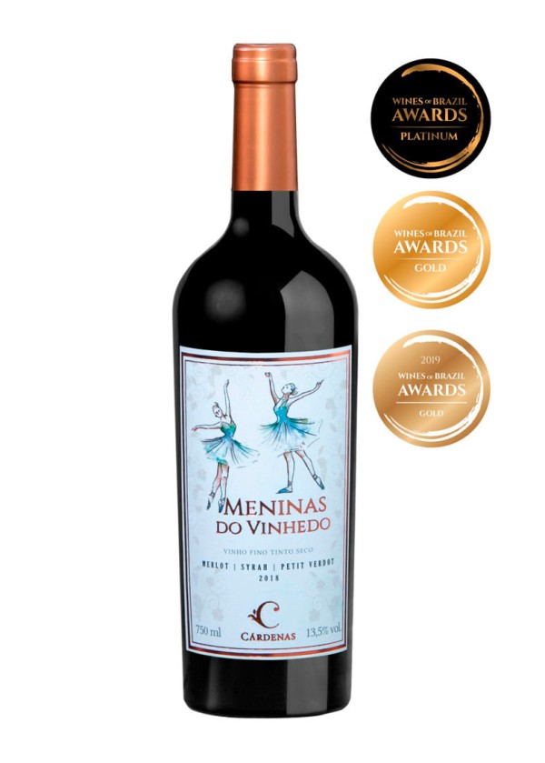 Encontraproduto.com.br - Vinho Cárdenas Meninas do Vinhedo Blend de Tintas 2018 Tinto Brasil 750ml