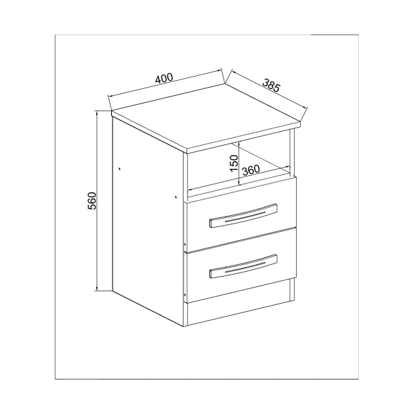Encontraproduto.com.br - Mesa de Cabeceira Infantil Irlanda com 2 Gavetas - Branco
