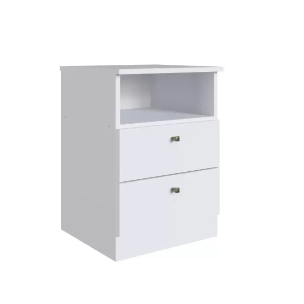 Encontraproduto.com.br - Mesa de Cabeceira Infantil Irlanda com 2 Gavetas - Branco