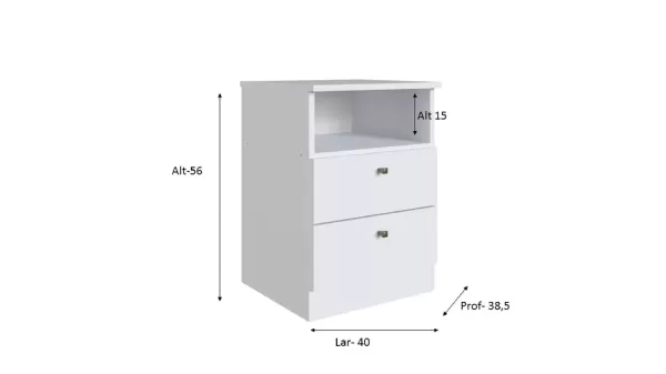 Encontraproduto.com.br - Mesa de Cabeceira Infantil Irlanda com 2 Gavetas - Branco