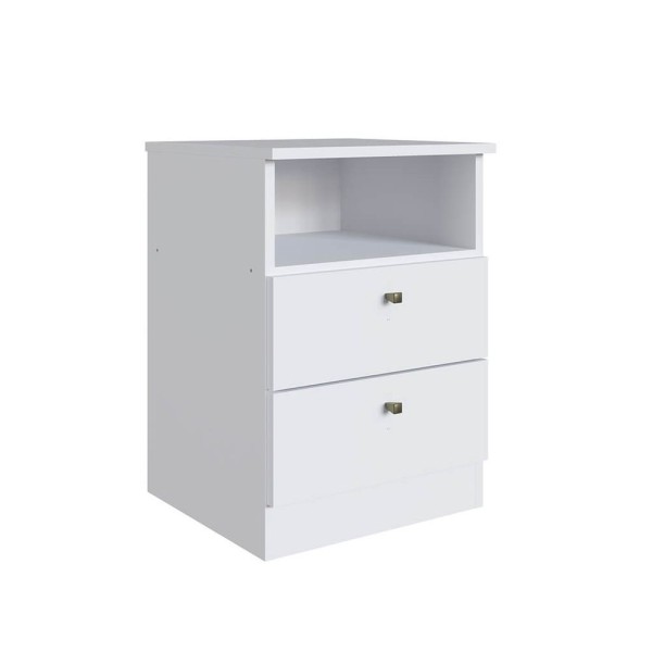 Encontraproduto.com.br - Mesa de Cabeceira Infantil Irlanda com 2 Gavetas - Branco