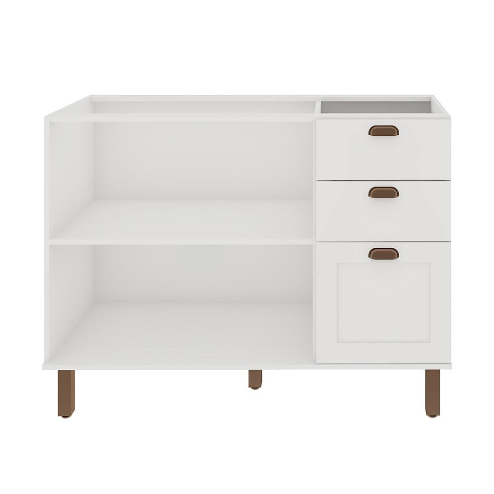 Balcão de Cozinha Iluminata 2 PT 3 GV Branco 120 cm