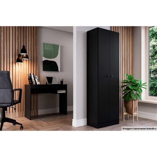 Encontraproduto.com.br - Armário Multiuso Casal Xangai c/ 2 Portas Preto - Genialflex