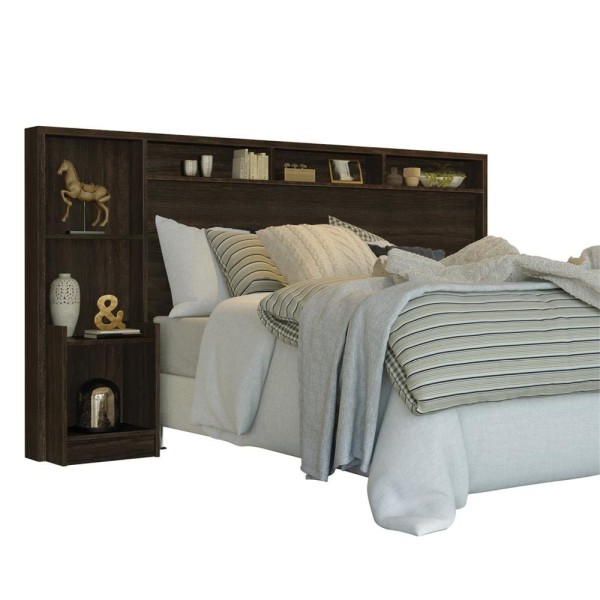 Encontraproduto.com.br - Cabeceira para Cama Box Casal Barreto Talismã com Nicho Café