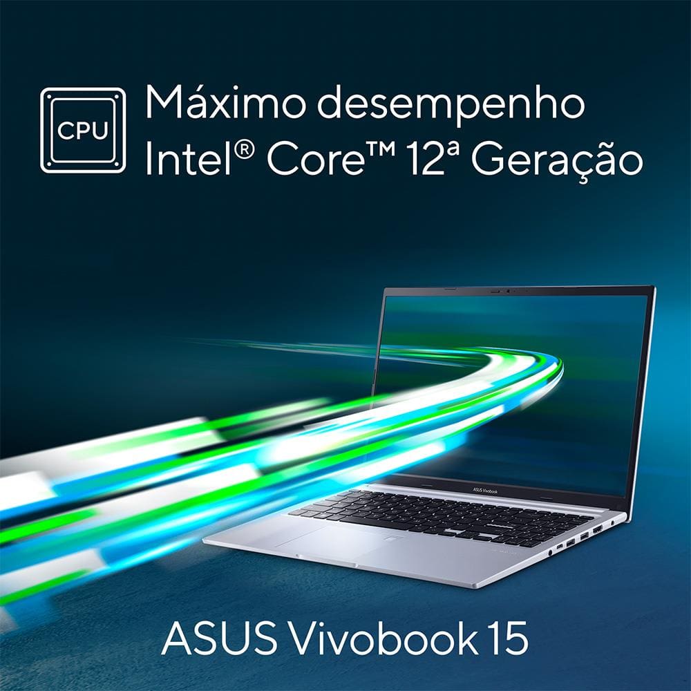 Encontraproduto.com.br - Notebook Asus Vivobook X1502za-ej1761 Intel Core I5 12450h 8gb 256ssd Linux Keepos Intel Iris Xe