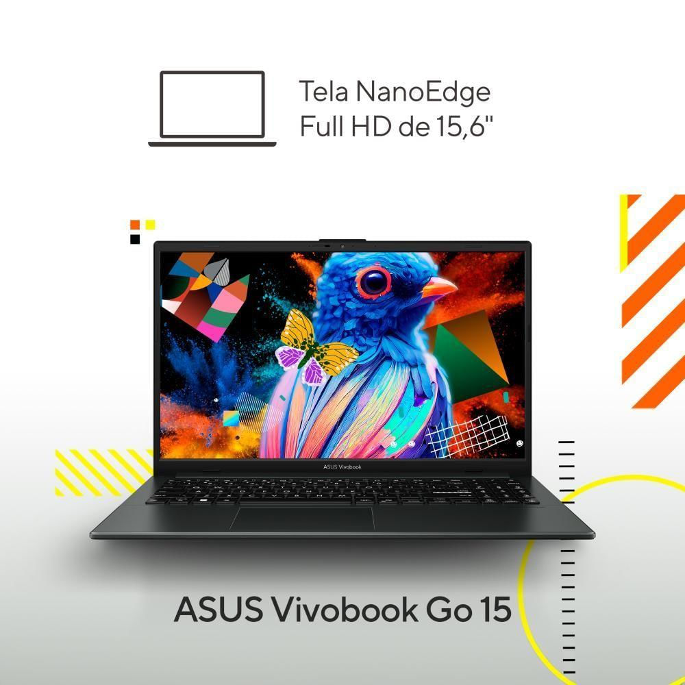 Encontraproduto.com.br - Notebook Asus Vivobook Go 15 E1504fa-nj836w Amd Ryzen 5 7520u 2,8 Ghz 8gb 512gb Ssd Windows 11 Home 15,6 Full Hd Preto