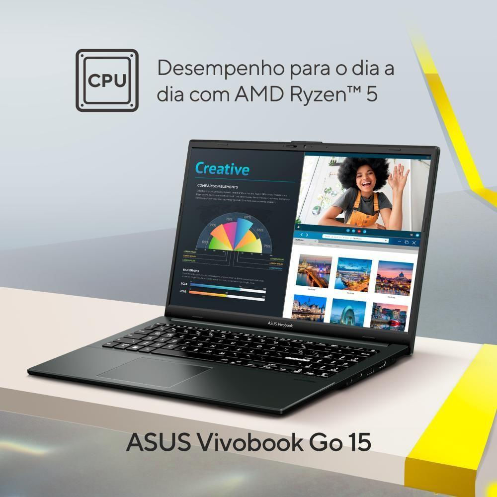 Encontraproduto.com.br - Notebook Asus Vivobook Go 15 E1504fa-nj836w Amd Ryzen 5 7520u 2,8 Ghz 8gb 512gb Ssd Windows 11 Home 15,6 Full Hd Preto