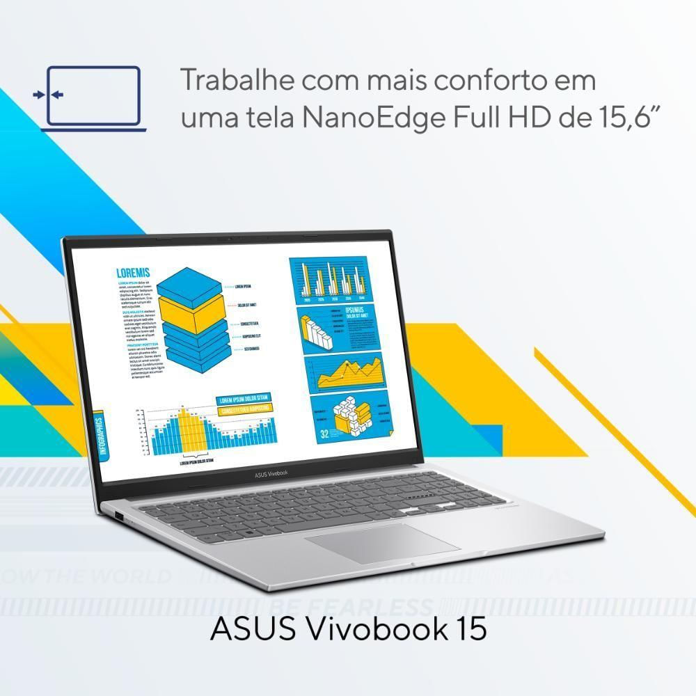 Encontraproduto.com.br - Notebook Asus Vivobook 15 256GB SSD 8GB de RAM I5 Prata