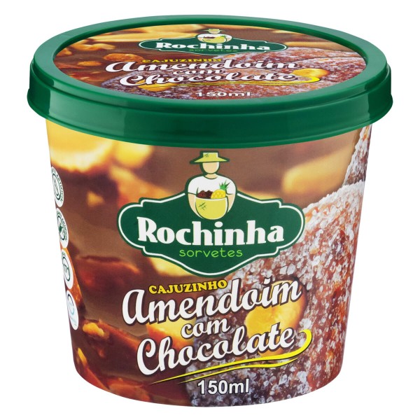 Encontraproduto.com.br - Sorvete Amendoim com Chocolate Rochinha Sorvetes Pote 150 ml