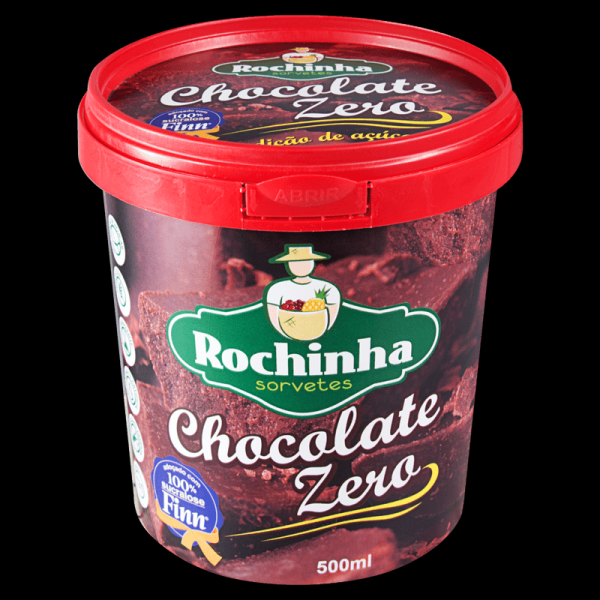 Encontraproduto.com.br - Sorvete de Chocolate Zero Açúcar Rochinha Sorvetes Pote 500ml