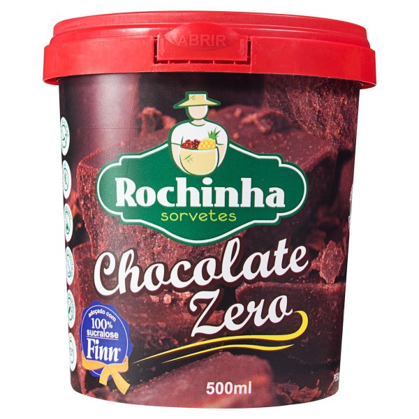 Encontraproduto.com.br - Sorvete de Chocolate Zero Açúcar Rochinha Sorvetes Pote 500ml