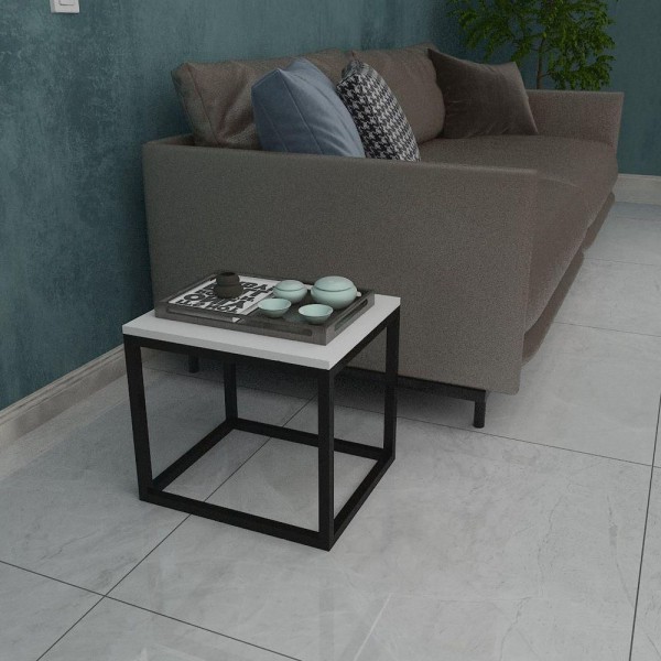 Encontraproduto.com.br - Mesa De Apoio Pequena Madeira E Metal - Branco - Mesa Para Laptop Notebook, Mesa De Apoioor